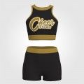 youth blue and gold crop top cheer uniformblack