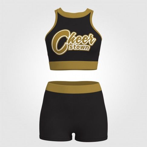 youth blue and gold crop top cheer uniformblack0