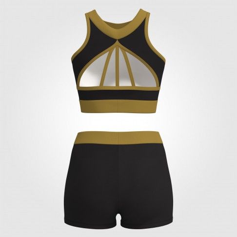 youth blue and gold crop top cheer uniformblack1