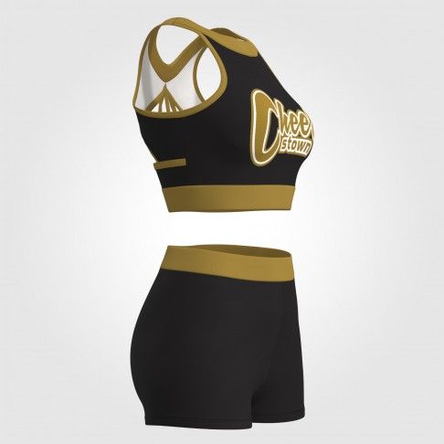 youth blue and gold crop top cheer uniformblack3