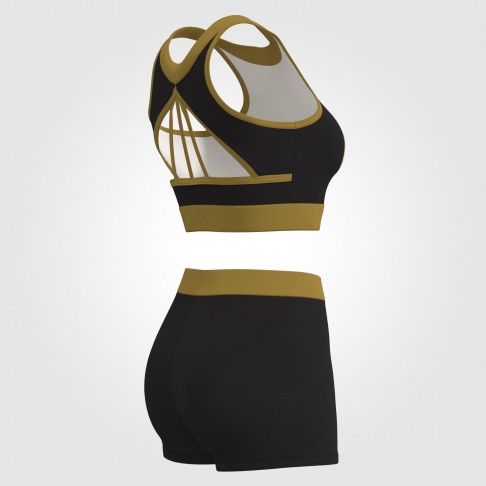 youth blue and gold crop top cheer uniformblack4