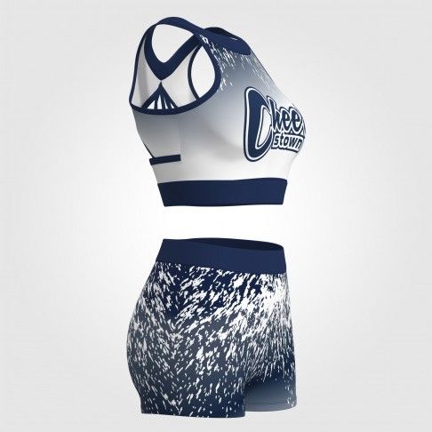 youth blue and gold crop top cheer uniformblue3