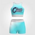 youth blue and gold crop top cheer uniformgreen