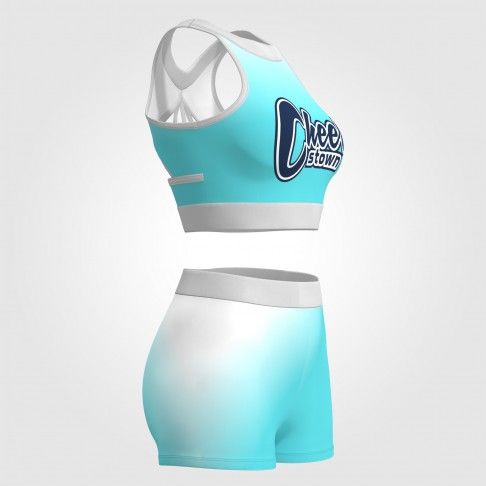 youth blue and gold crop top cheer uniformgreen3
