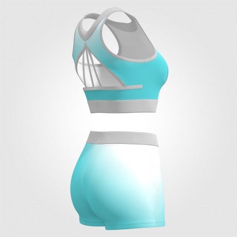 youth blue and gold crop top cheer uniformgreen4