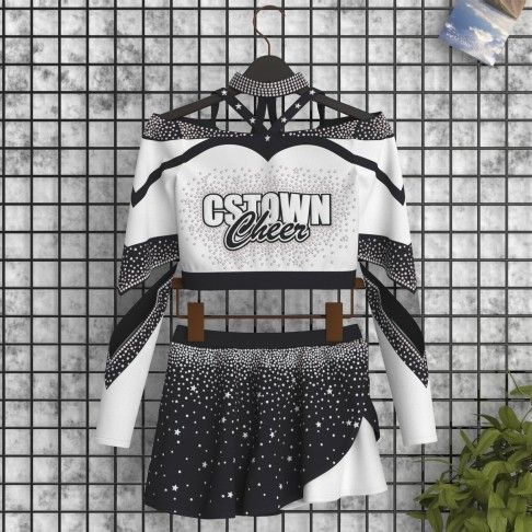 adult white vintage cheer uniformblack5